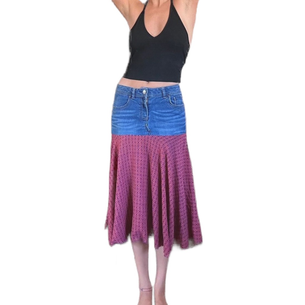 Jean midi skirt